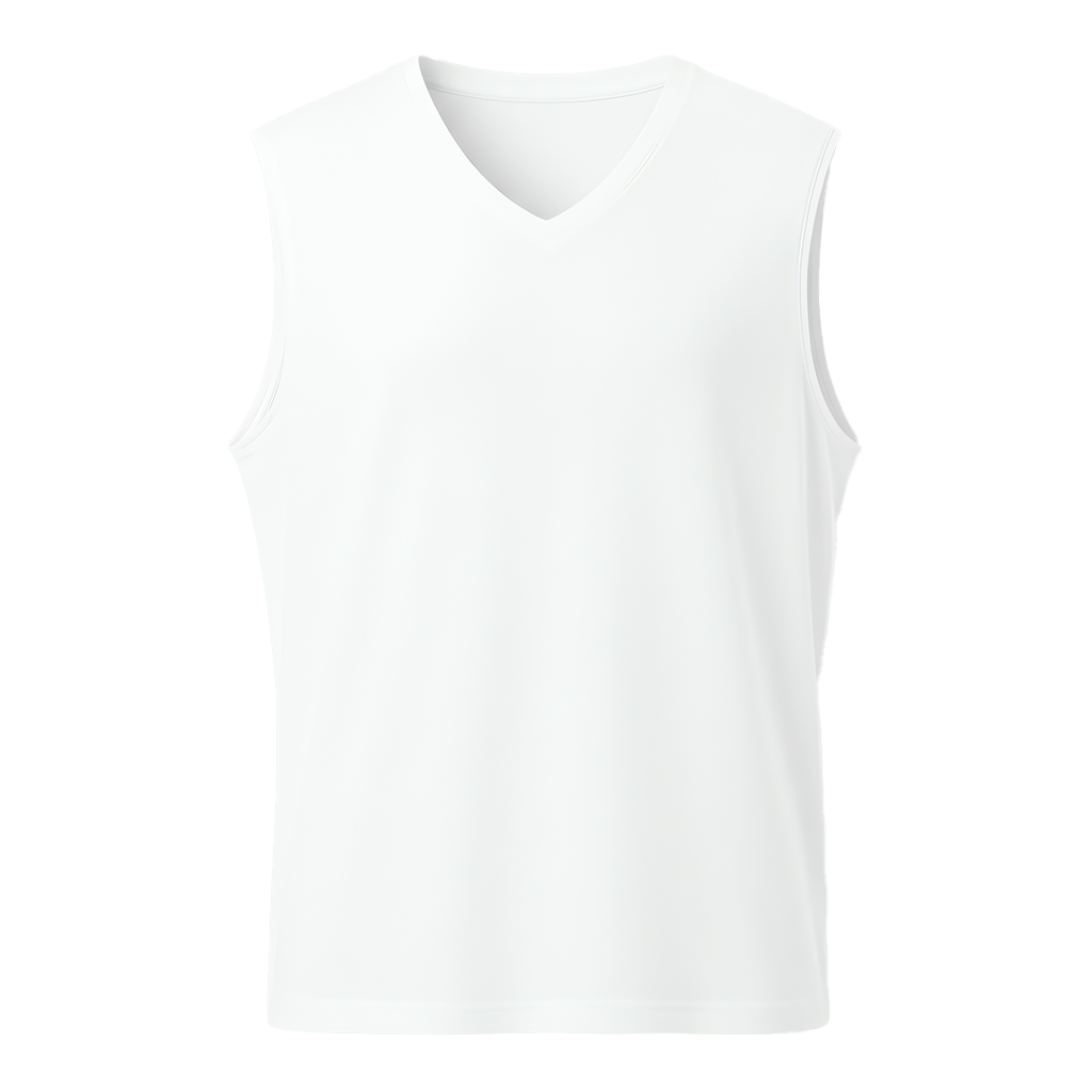 Camiseta Blanca Sin Mangas Cuello en V