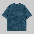 Playera Acid Wash Azul Oversize 240G