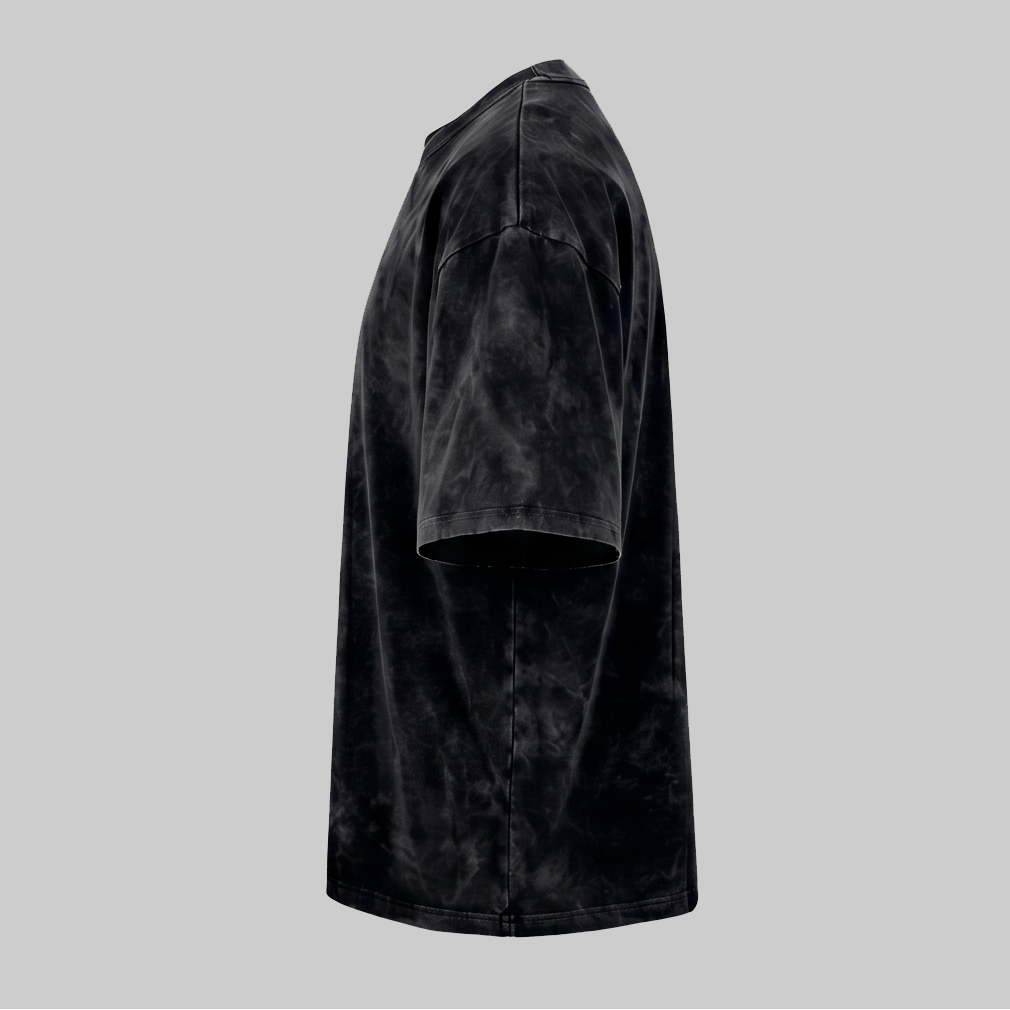 Playera Acid Wash Negra Oversize 240G — vista 3