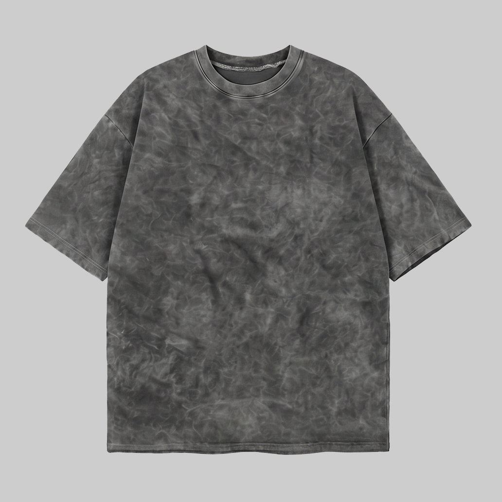 Playera Acid Wash Gris Oversize 240G