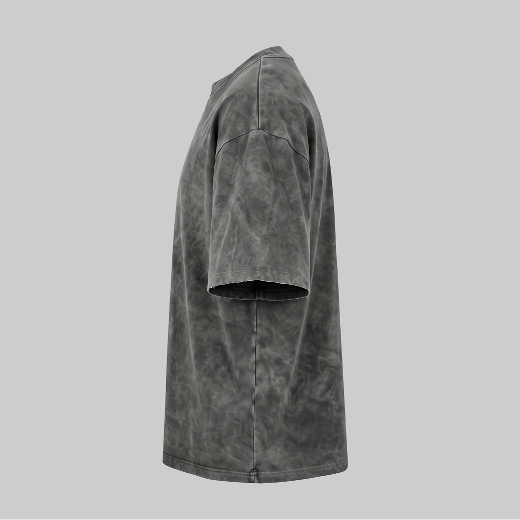 Playera Acid Wash Gris Oversize 240G — vista 3