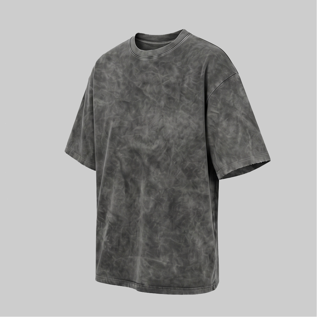 Playera Acid Wash Gris Oversize 240G — vista 4