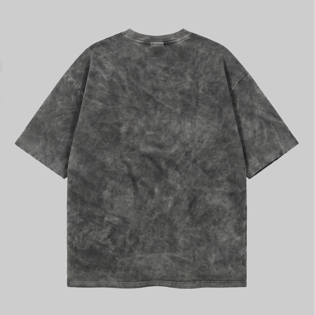 Playera Acid Wash Gris Oversize 240G — vista 2
