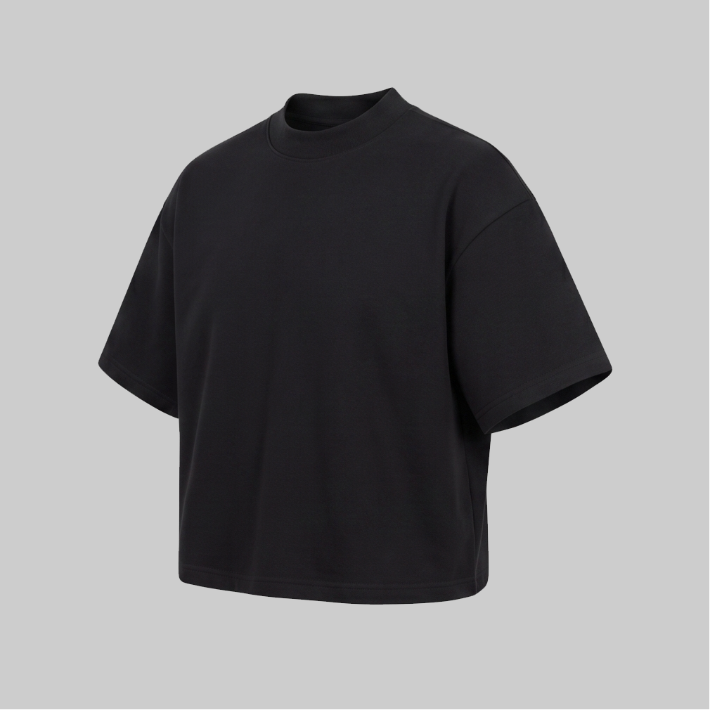 Playera Boxy Fit Negra 260G — vista 4