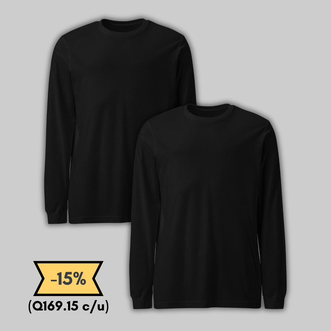 Playera Negra manga larga Pack 2