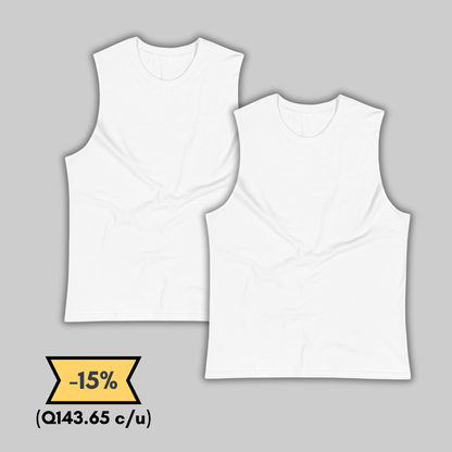 White Sleeveless T-Shirt Pack of 2