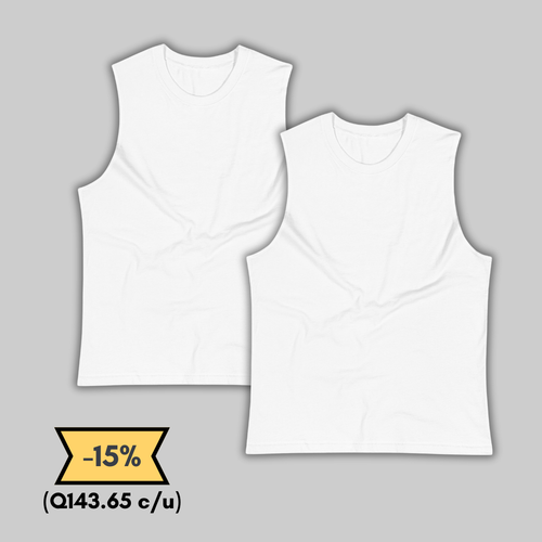 Camiseta Blanca Sin Mangas Pack 2