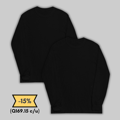 Black long sleeve t-shirt Pack 2