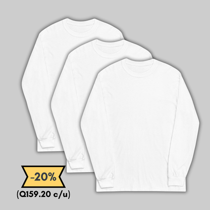 White long sleeve t-shirt Pack 3