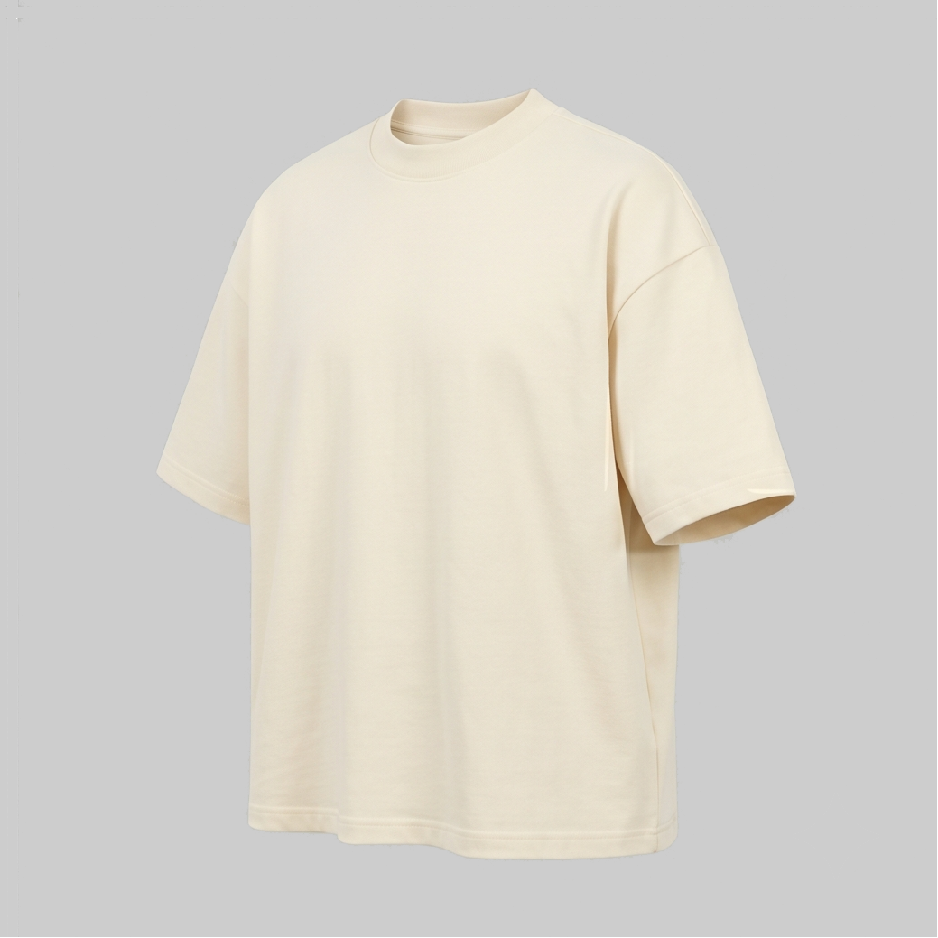 Playera Oversize Blanca Marfil 300G — vista 4