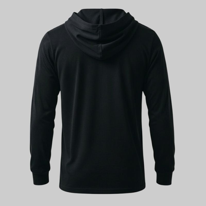 Playera Negra manga larga con capucha