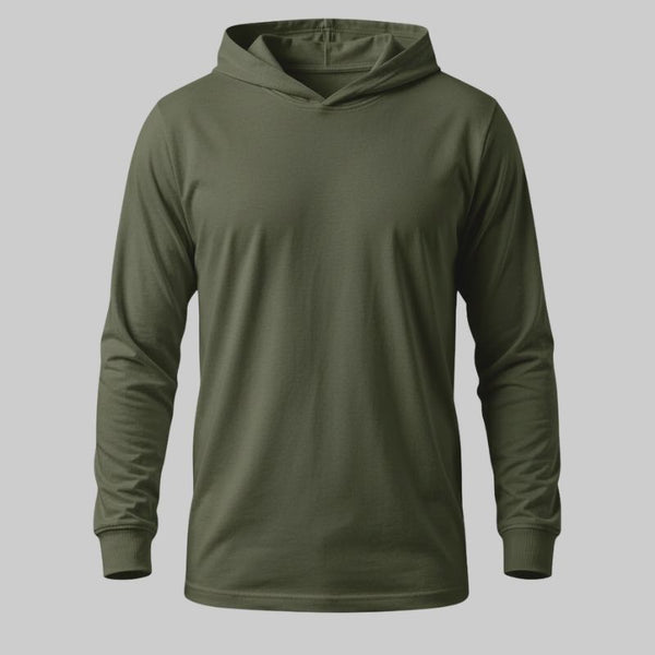 Playera Verde manga larga con capucha