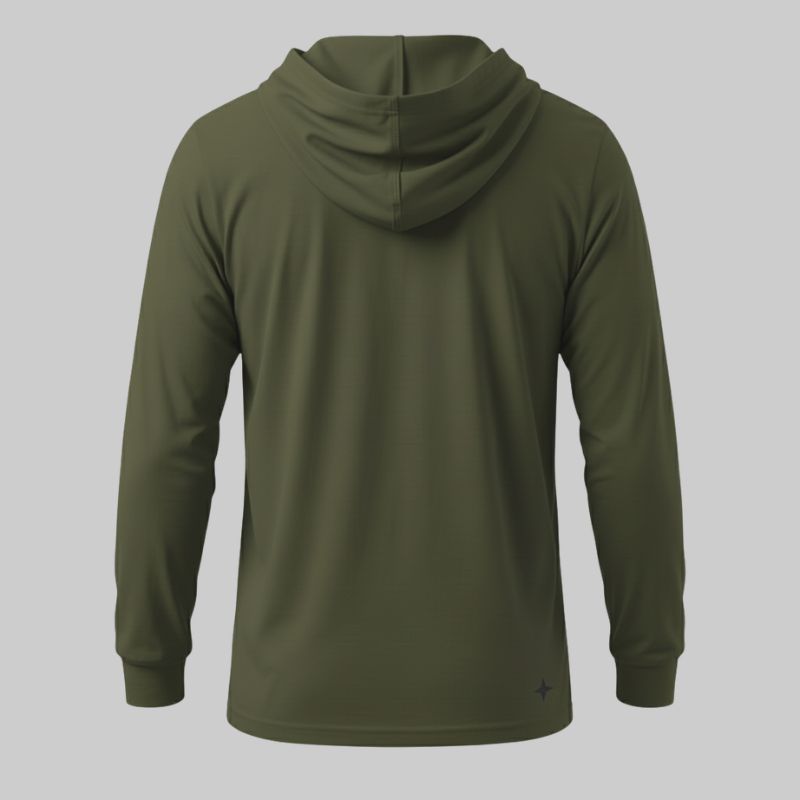 Playera Verde manga larga con capucha