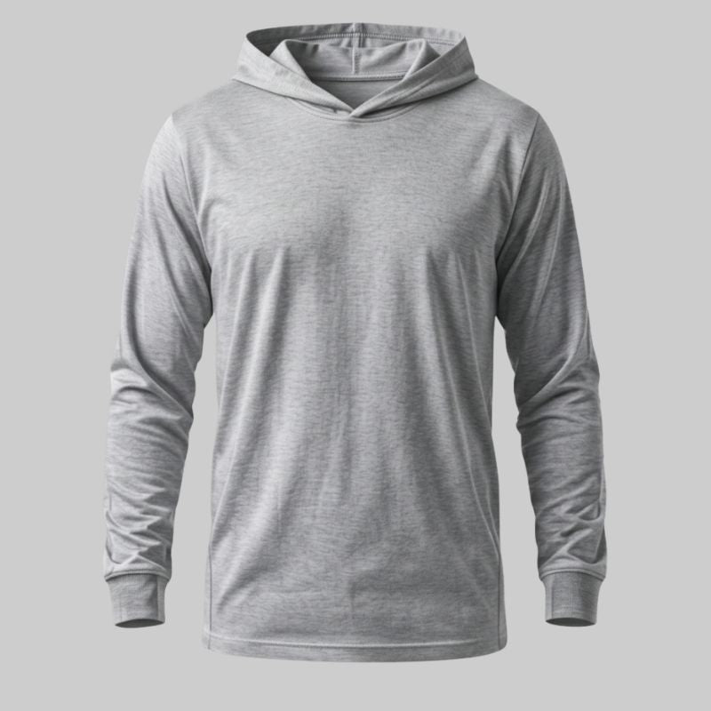 Playera Gris manga larga con capucha