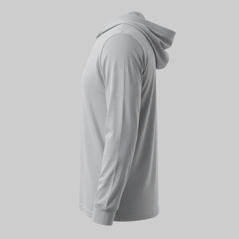 Playera Gris manga larga con capucha