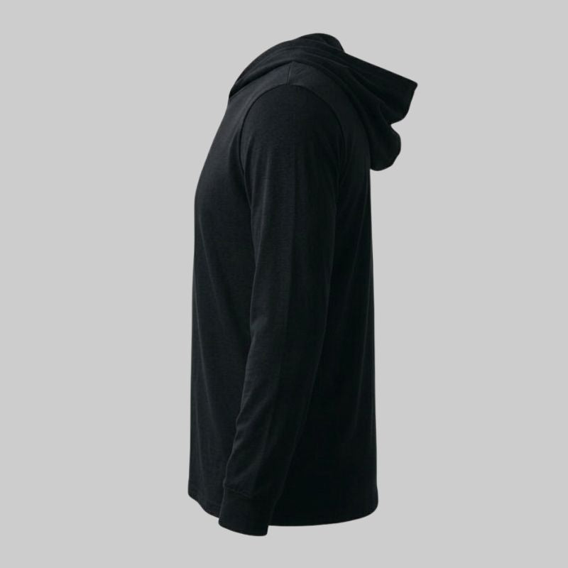 Playera Negra manga larga con capucha