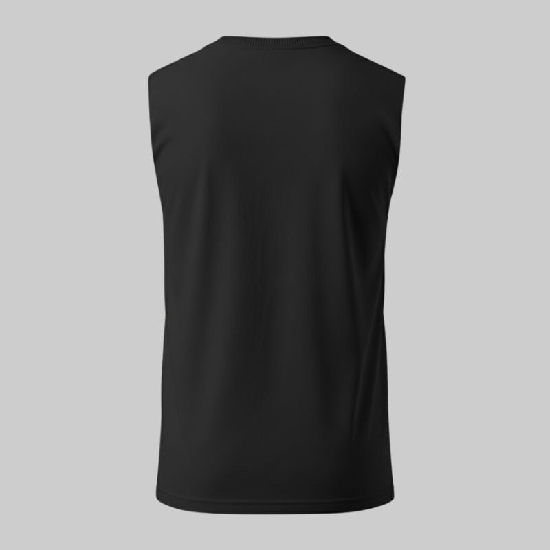 Black Sleeveless V-Neck T-Shirt