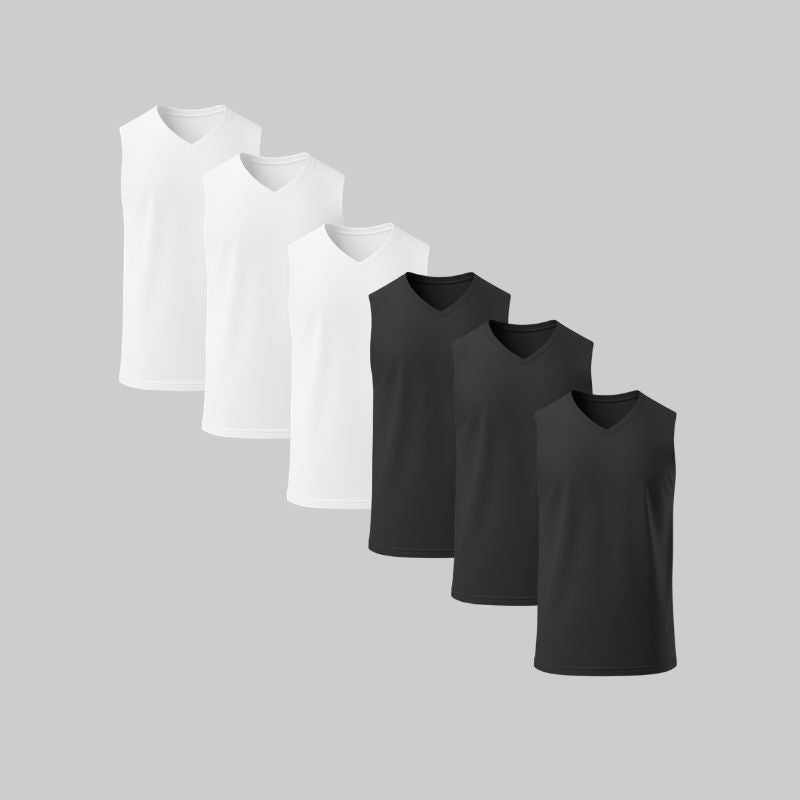 Camiseta Sin Mangas Cuello V Pack 6