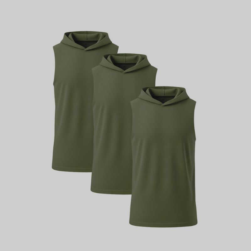 Camiseta Sin Mangas con Capucha Pack 3