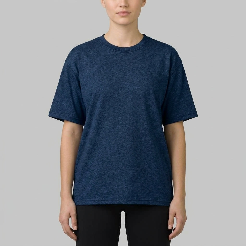 Playera Acid Wash Azul Petróleo Oversize 240G — modelo