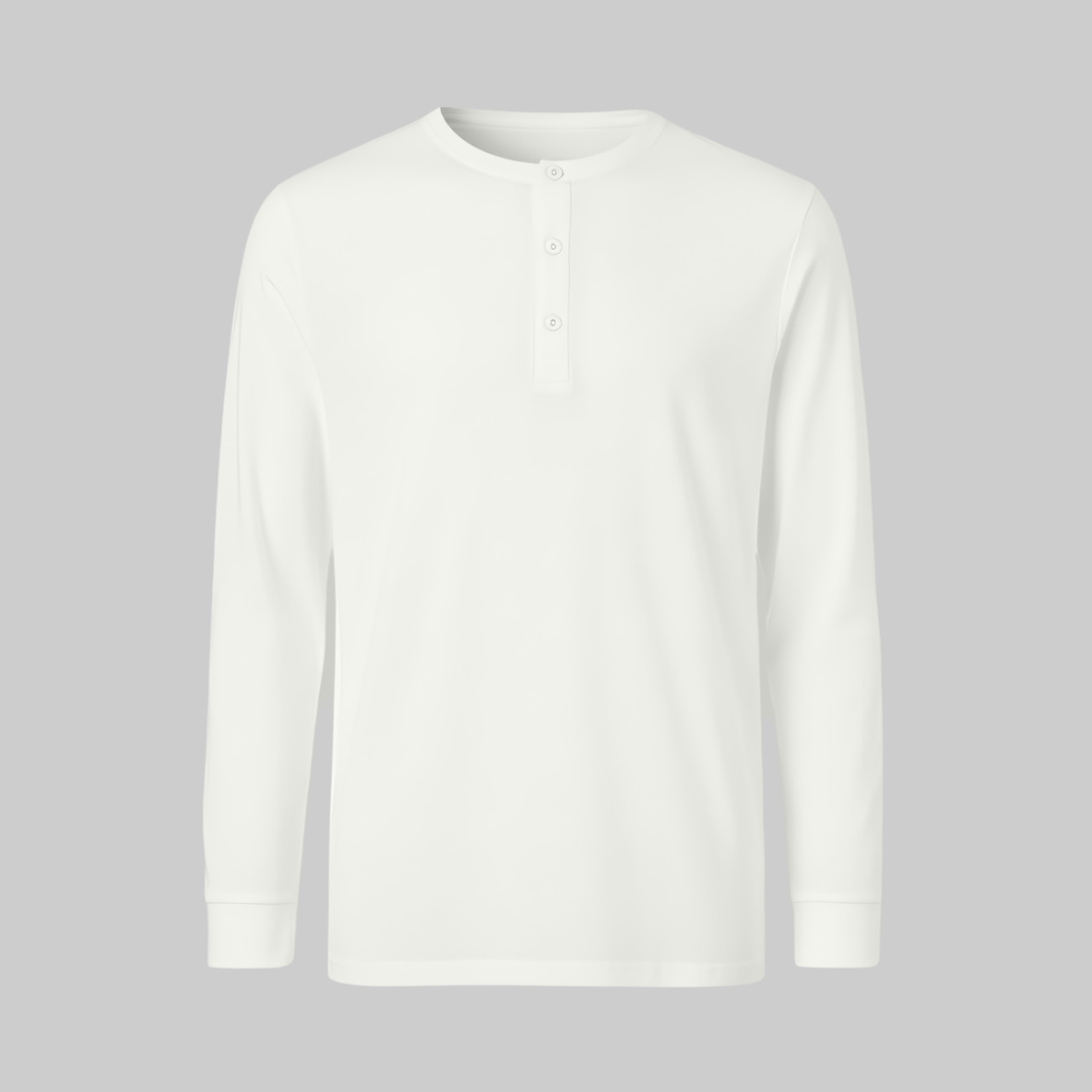 Camiseta Blanca con Botones Manga Larga - tono uniforme HdT