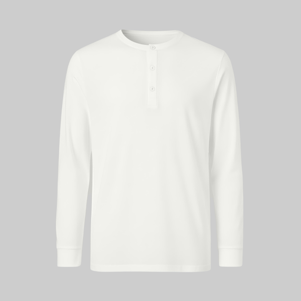 Camiseta Blanca con Botones Manga Larga - tono uniforme HdT