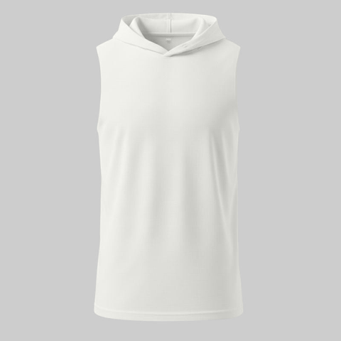 Camiseta Blanca Sin Mangas con Capucha - tono uniforme HdT