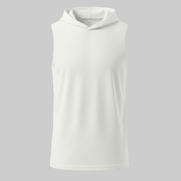 Camiseta Blanca Sin Mangas con Capucha - tono uniforme HdT
