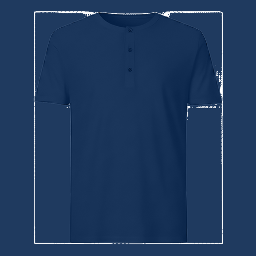 Camiseta con Botones Azul - tono uniforme HdT