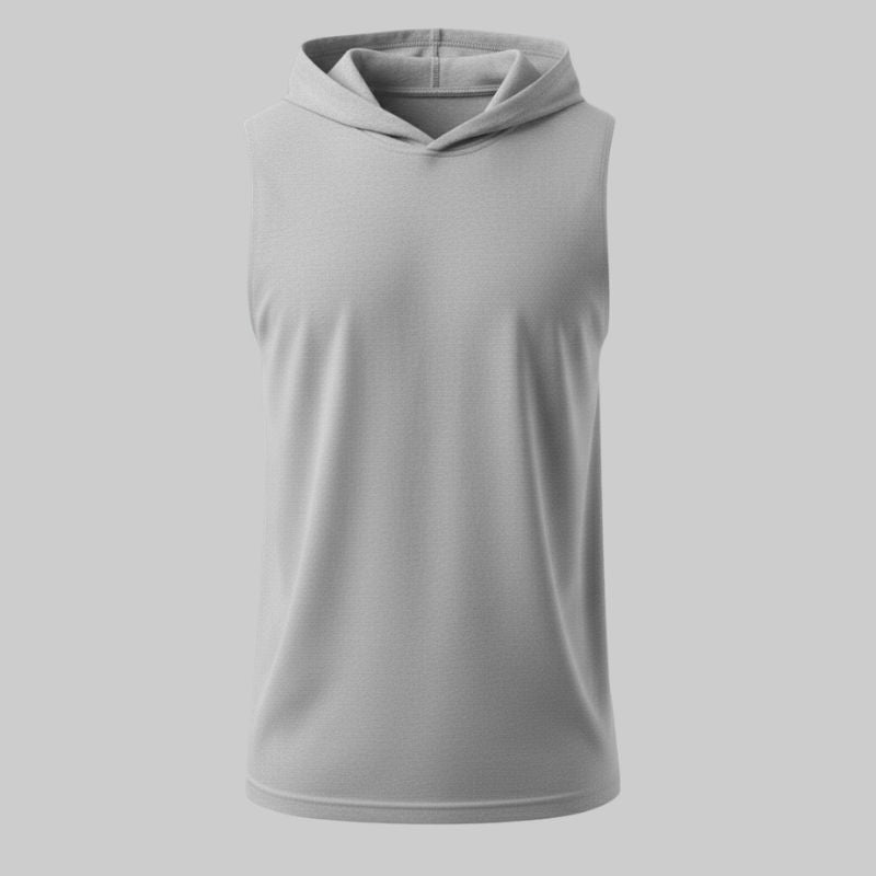Camiseta Gris Sin Mangas con Capucha - tono uniforme HdT