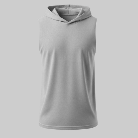 Camiseta Gris Sin Mangas con Capucha - tono uniforme HdT