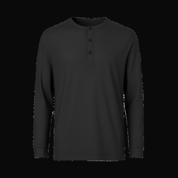 Camiseta Negra con Botones Manga Larga - tono uniforme HdT