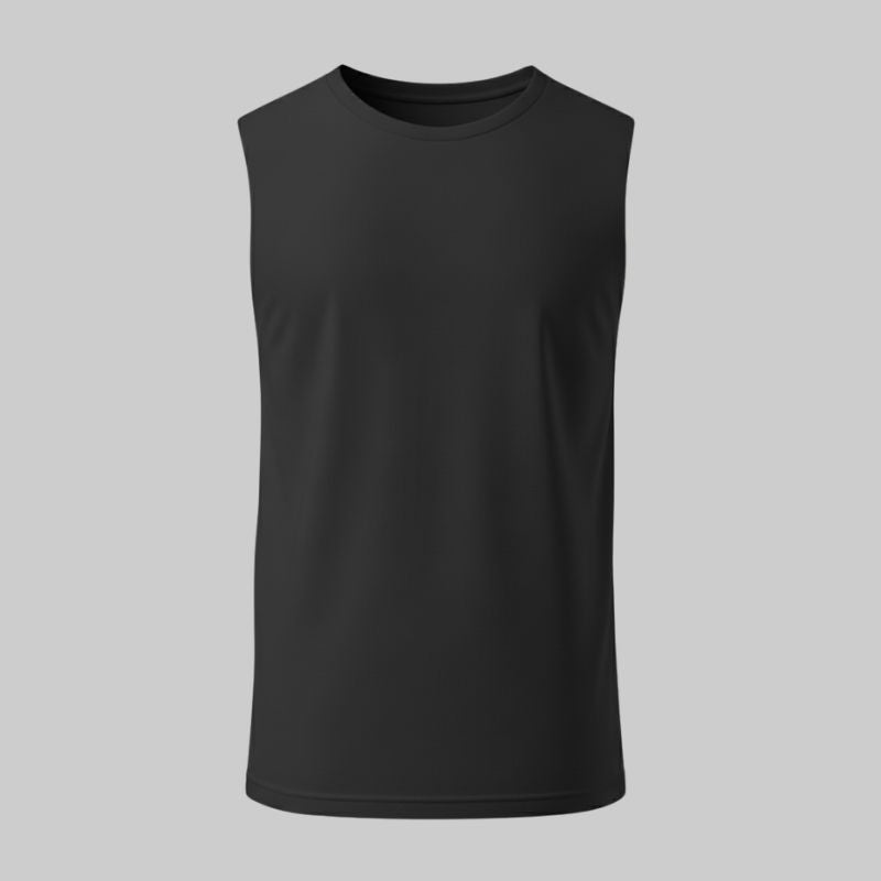 Camiseta Negra Sin Mangas - tono uniforme HdT