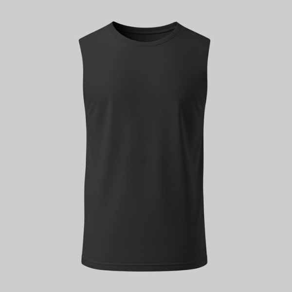 Camiseta Negra Sin Mangas - tono uniforme HdT