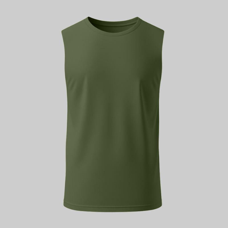 Camiseta Verde Sin Mangas - tono uniforme HdT