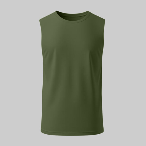 Camiseta Verde Sin Mangas - tono uniforme HdT