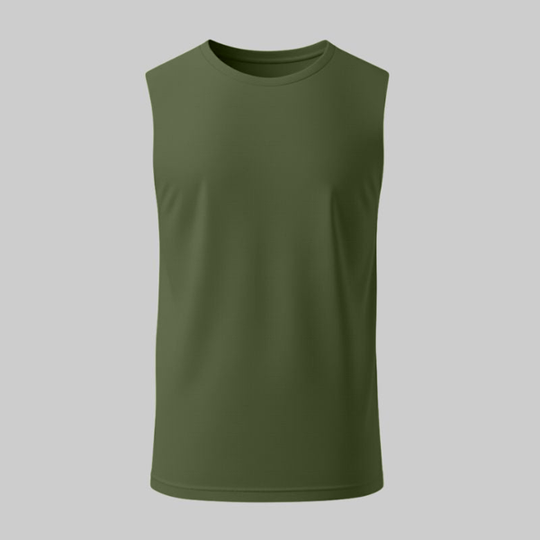 Camiseta Verde Sin Mangas - tono uniforme HdT