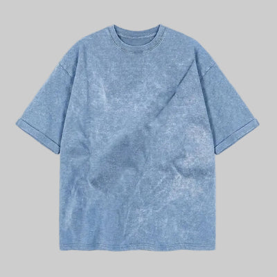 Playera Acid Wash Celeste Oversize 240G
