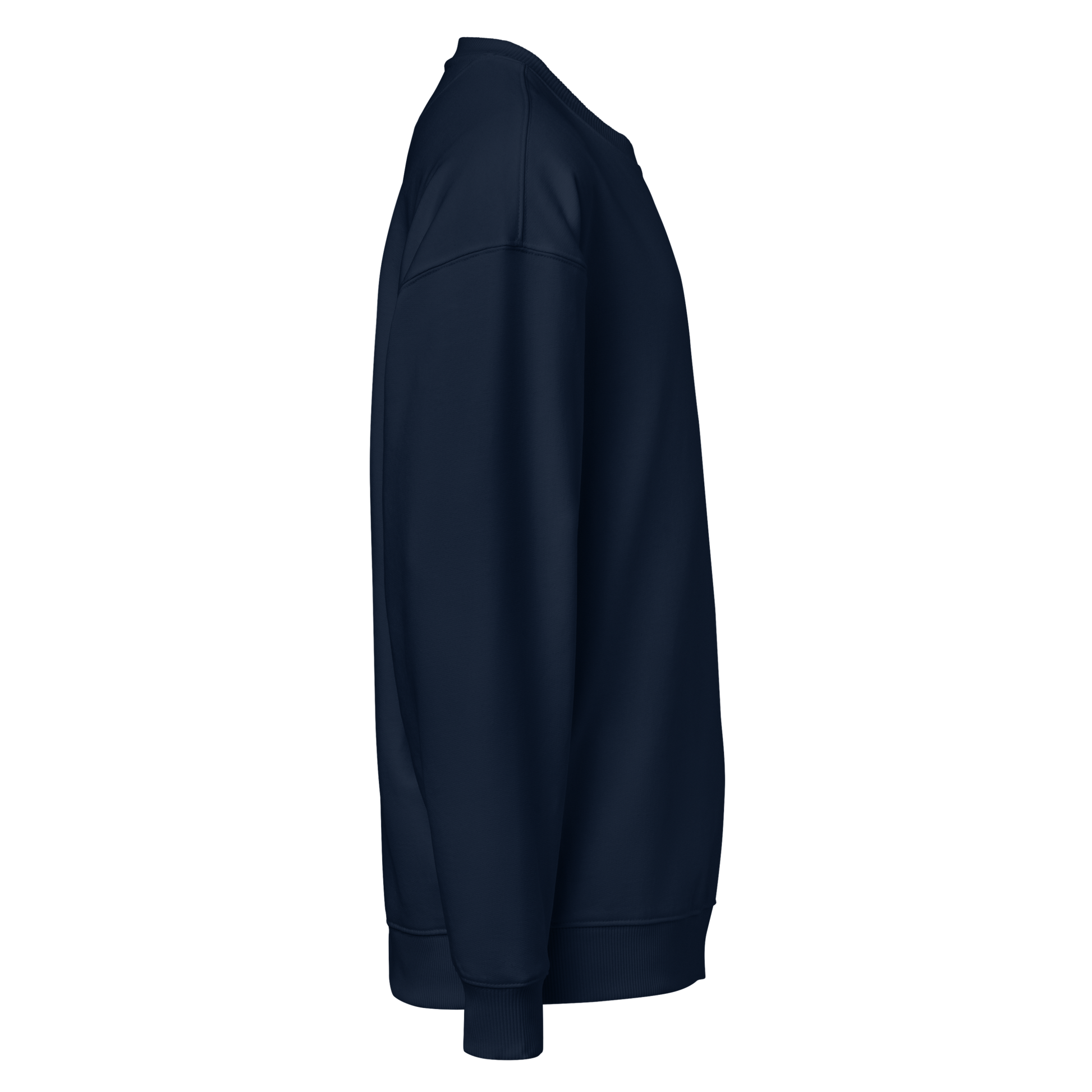 detalle de tela premium sudadero oversize Azul