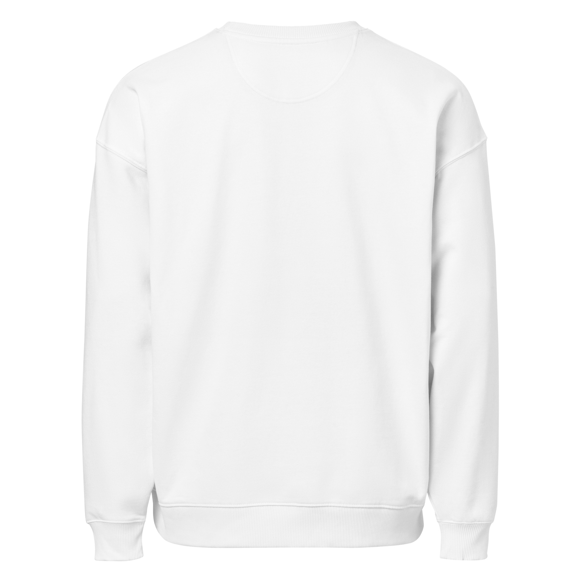 sudadero blanco unisex con corte amplio y moderno