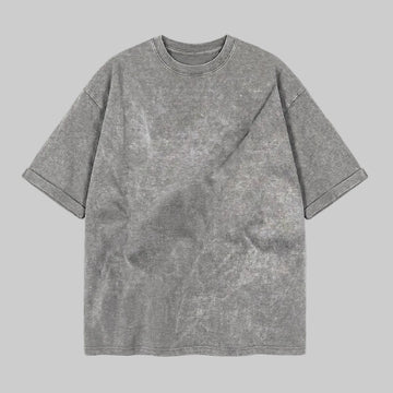 Playera Acid Wash Gris Oversize 240G
