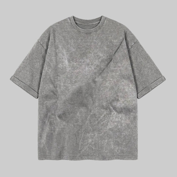 Playera Acid Wash Gris Oversize 240G — frente