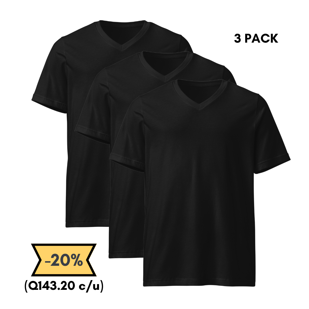 Playera Cuello V Pack 3