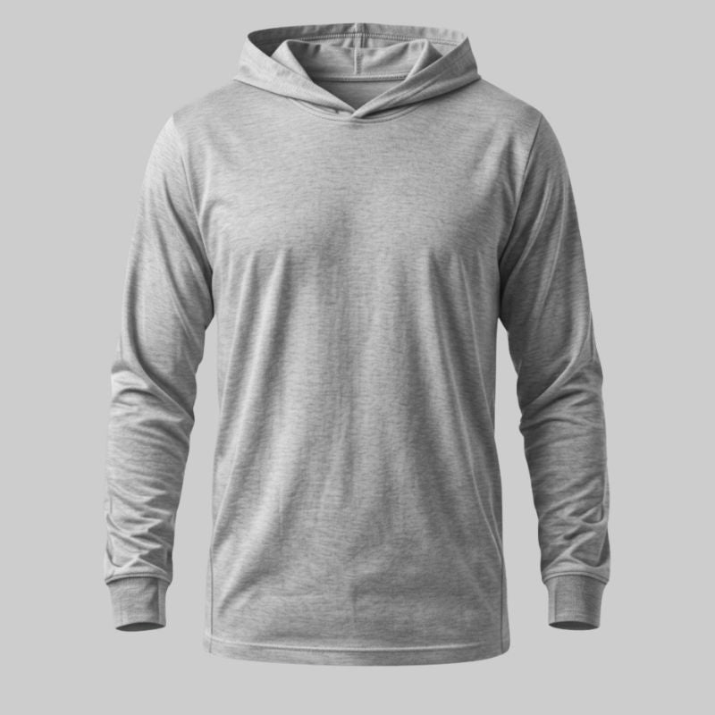 Playera Gris manga larga con capucha - tono uniforme HdT