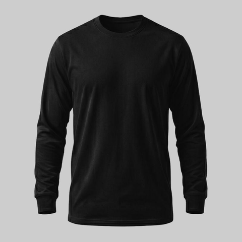 Playera manga larga Negro - tono uniforme HdT