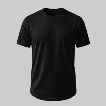Playera Negra con Corte Curvo