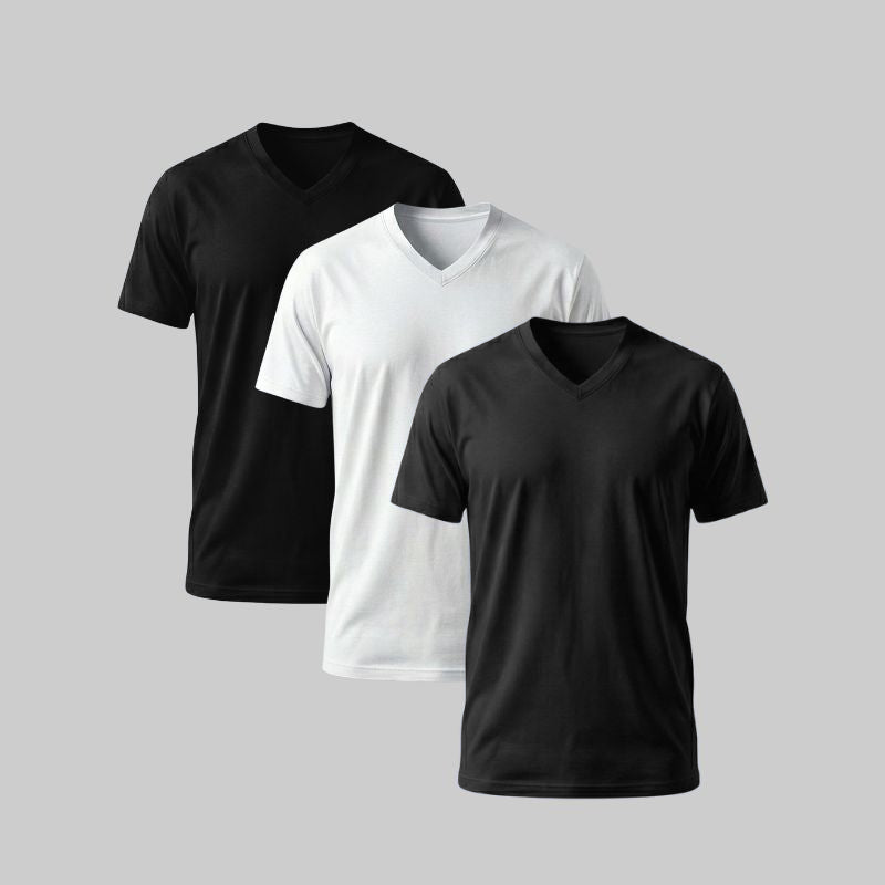 Playera Cuello V Pack 3 - tono uniforme HdT