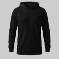 Playera Negra manga larga con capucha - tono uniforme HdT