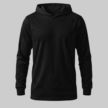 Playera Negra manga larga con capucha