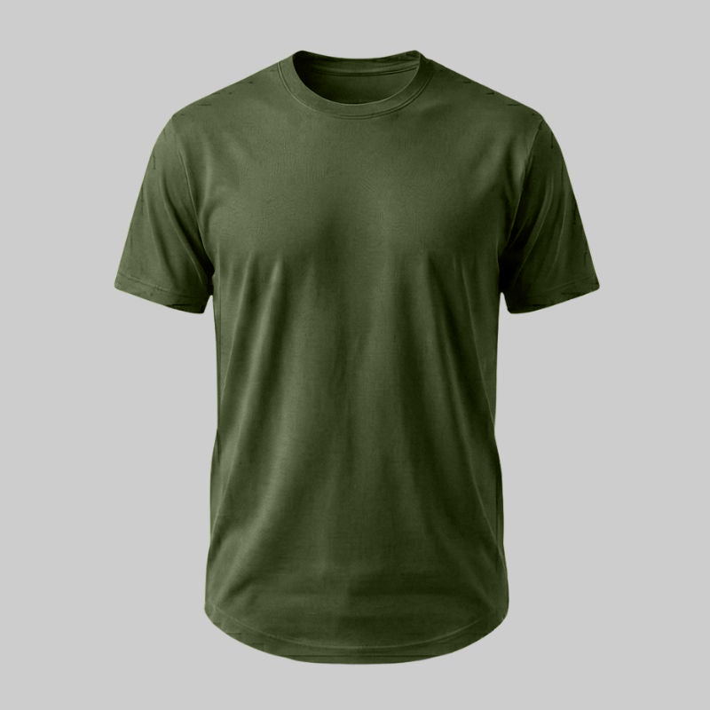 Playera Verde con Corte Curvo - tono uniforme HdT